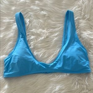 Aerie Blue Scoop Bikini Top Size Large
